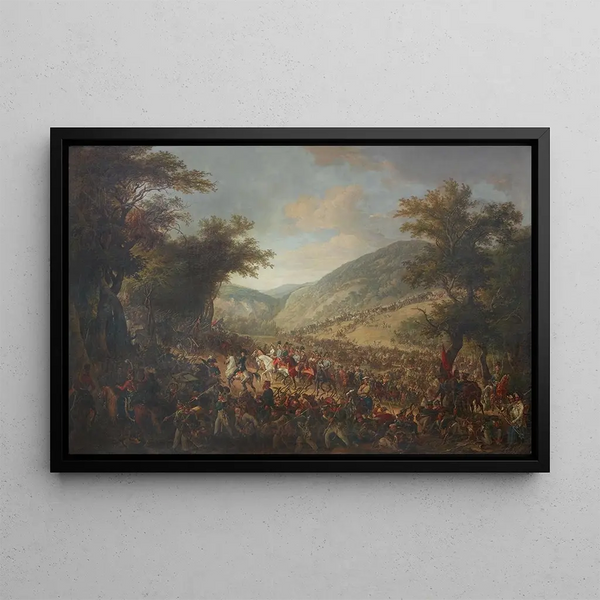 Johann Nepomuk Hchle - Die verbndeten Heere Kaiser Franz I II von sterreich mit dem Kronprinzen Ferdinand an der Spitze berschreiten im Juli 1815 die Vogesen.webp