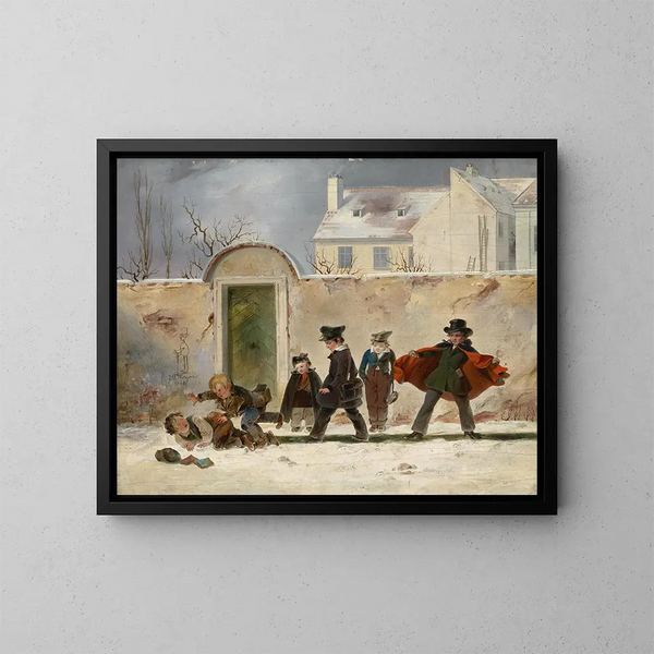 Dopo la scuola - Johann Nepomuk Mayer — quadro incorniciato alla parete
