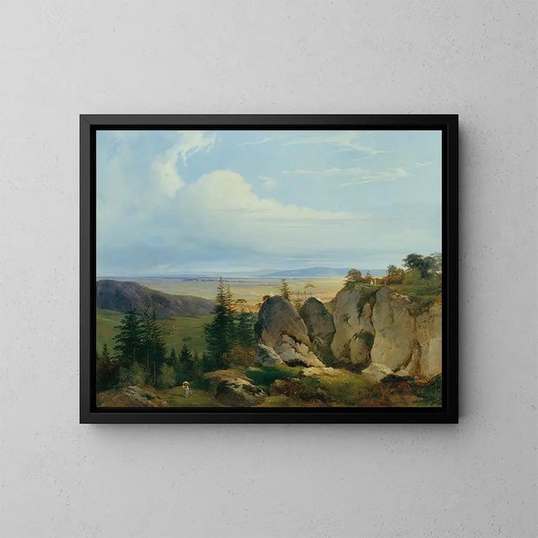 La lande de Wiener Neustadt vue de Wetzelsdorf - Johann Nepomuk Passini — quadro incorniciato alla parete