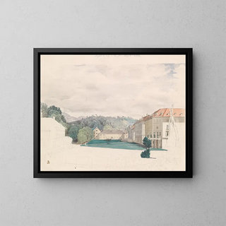 Kurplatz a Bad Rohitsch-Sauerbrunn - Johann Nepomuk Passini — quadro incorniciato alla parete