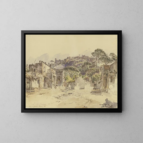 Fuori dalla grotta di Posilipo - Johann Nepomuk Rauch — quadro incorniciato alla parete