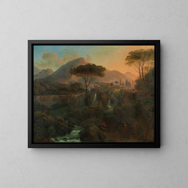 Villa Gregoriana a Tivoli - Johann Nepomuk Schadlberger — quadro incorniciato alla parete