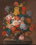 Un bouquet di fiori con un nido di uccello - Johann Oberer — vista dell’opera