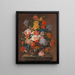 Un bouquet di fiori con un nido di uccello - Johann Oberer — quadro incorniciato alla parete