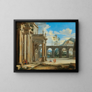 Johann Oswald Harms - An architectural capriccio with figures.webp