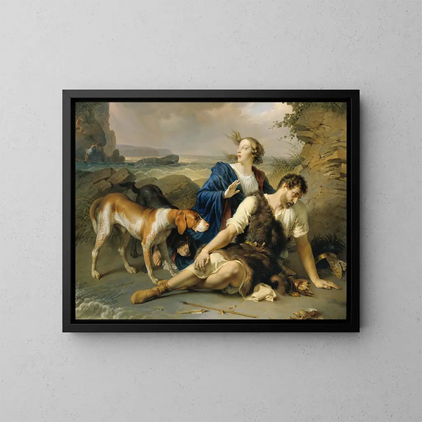 Arindal e Daura - Johann Peter Krafft — quadro incorniciato alla parete