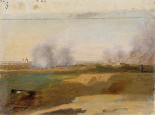 Studio di paesaggio con alberi in fiamme sullo sfondo - Johann Peter Krafft — vista dell’opera