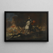 Ritratto equestre del comandante Johann Kaspar Freiherr von Hillesheim 1679-1761 davanti a una battaglia - Johann Philipp von der Schlichten — quadro incorniciato alla parete