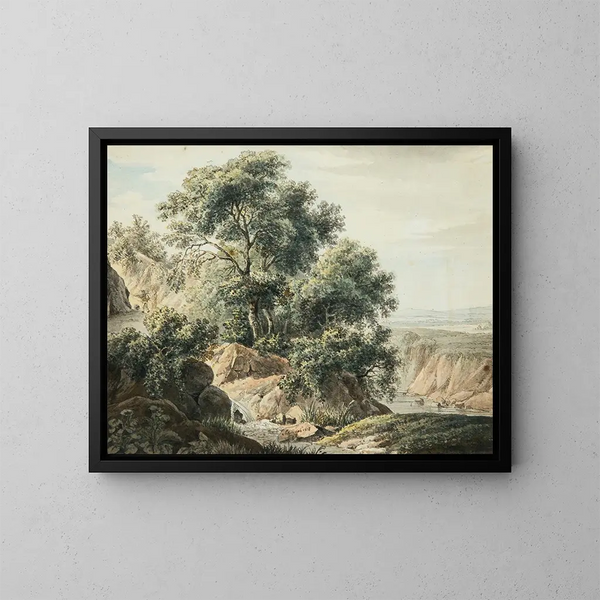 Paesaggio italiano - Johann Schilbach — quadro incorniciato alla parete
