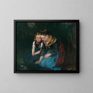 Madre e bambino - Johann Sperl — quadro incorniciato alla parete
