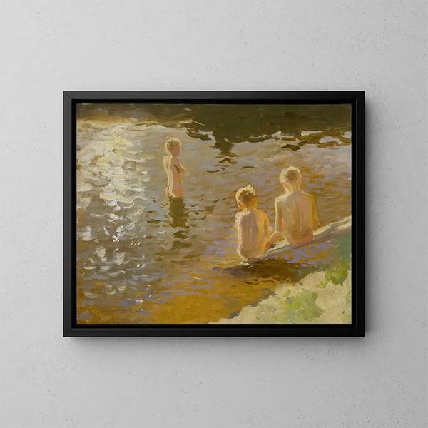 Boys Bathing - Johann Walter-Kurau — quadro incorniciato alla parete