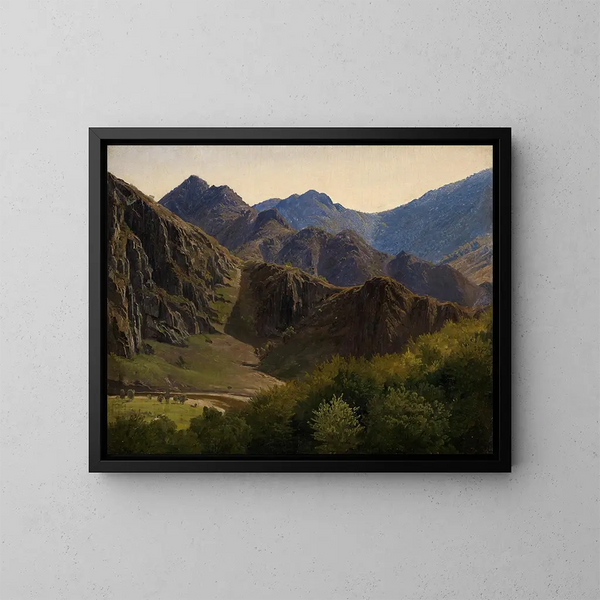 Catene montuose vicino ad Altenahr - Johann Wilhelm Schirmer — quadro incorniciato alla parete