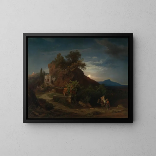 Johann Wilhelm Schirmer - Die Nacht Die Ankunft des Samariters mit dem Verletzten in der Herberge.webp