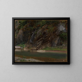 Johann Wilhelm Schirmer - Fluss mit felsigem Ufer.webp