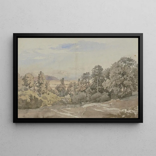 Foresta con vista lontana - Johann Wilhelm Schirmer — quadro incorniciato alla parete