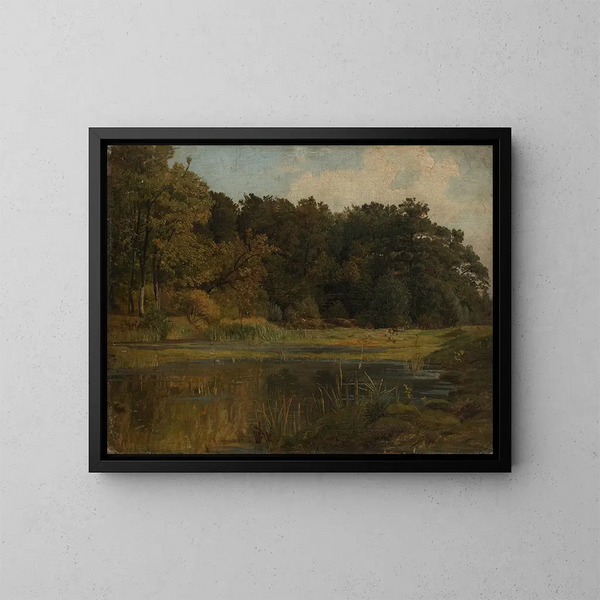 stagno boschivo - Johann Wilhelm Schirmer — quadro incorniciato alla parete