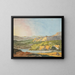 Paesaggio del sud con mare, colline boscose e un corso d'acqua in primo piano - Johann Wolfgang von Goethe — quadro incorniciato alla parete