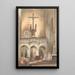 Interno di chiesa con messa - Johannes Bosboom — quadro incorniciato alla parete