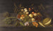 Nature morte con mele, pere, uva e altri frutti in una ciotola di porcellana cinese su un davanzale accanto a un melone - Johannes Bosschaert — vista dell’opera