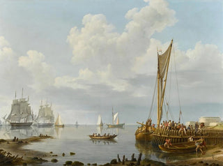 Navigazione in un estuario tranquillo - Johannes Hermanus Koekkoek — vista dell’opera