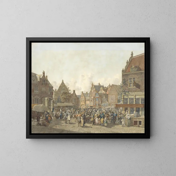 Place de la ville avec une foire - Johannes Huibert Prins — quadro incorniciato alla parete