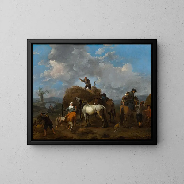 La Fauche des foins - Johannes Lingelbach — quadro incorniciato alla parete