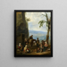 Paesaggio italiano con contadini a riposo - Johannes Lingelbach — quadro incorniciato alla parete