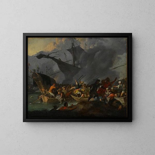 La battaglia di Lepanto 1571 - Johannes Lingelbach — quadro incorniciato alla parete