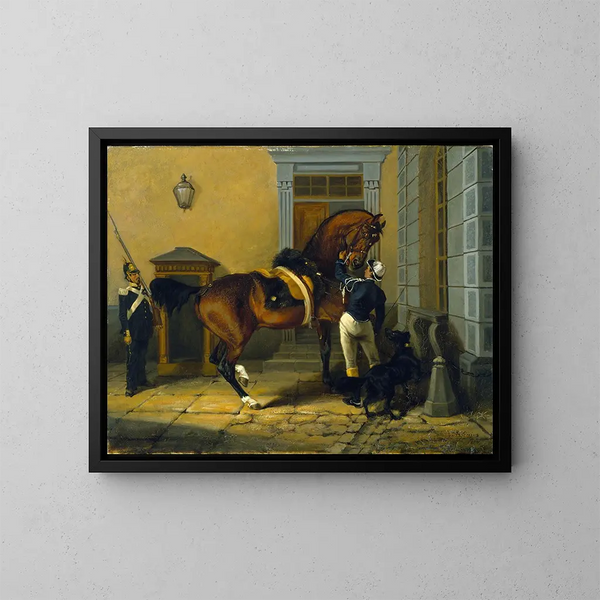 Gentiluomo, il cavallo preferito del re Carlo XV di Svezia - John Arsenius — quadro incorniciato alla parete