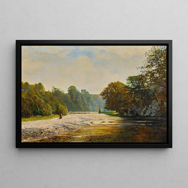 Pierres de gué, abbaye de Bolton - John Atkinson Grimshaw — quadro incorniciato alla parete