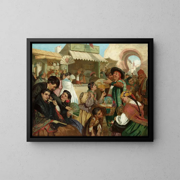 Il venditore di ventagli - John Bagnold Burgess — quadro incorniciato alla parete