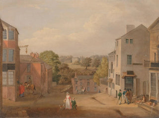 John Bird of Liverpool - Street Scene in Chorley Lancashire with a view of Chorley Hall.webp