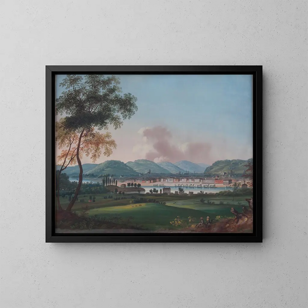 Cincinnati vista dai caserme di Newport - John Caspar Wild — quadro incorniciato alla parete