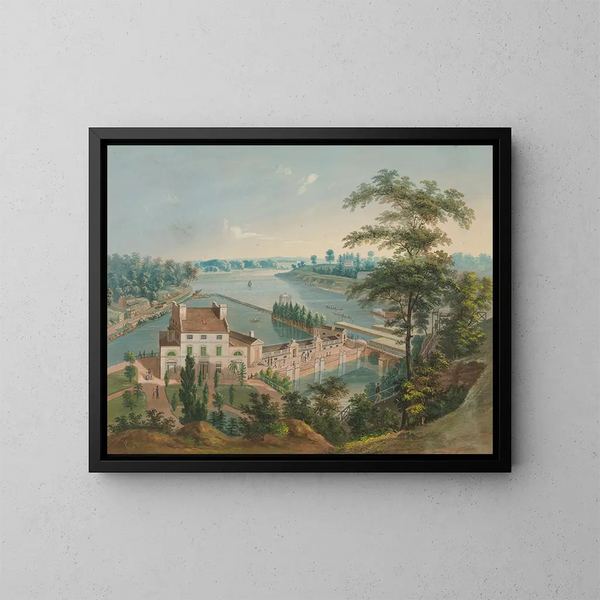 Le opere d'acqua nel parco Fairmount a Filadelfia - John Caspar Wild — quadro incorniciato alla parete