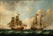 Il Pellegrino, successivamente rinominato il Royal Caroline, in due posizioni al largo della costa - John Cleveley il Vecchio — vista dell’opera