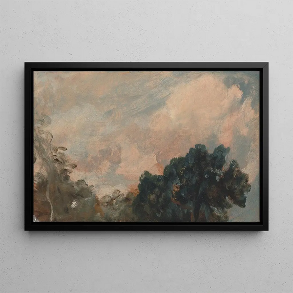 Studio di nuvole con alberi - John Constable — quadro incorniciato alla parete