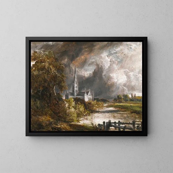 La cattedrale di Salisbury dalle praterie - John Constable — quadro incorniciato alla parete