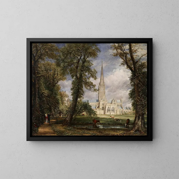 La cattedrale di Salisbury dal giardino dei vescovi - John Constable — quadro incorniciato alla parete