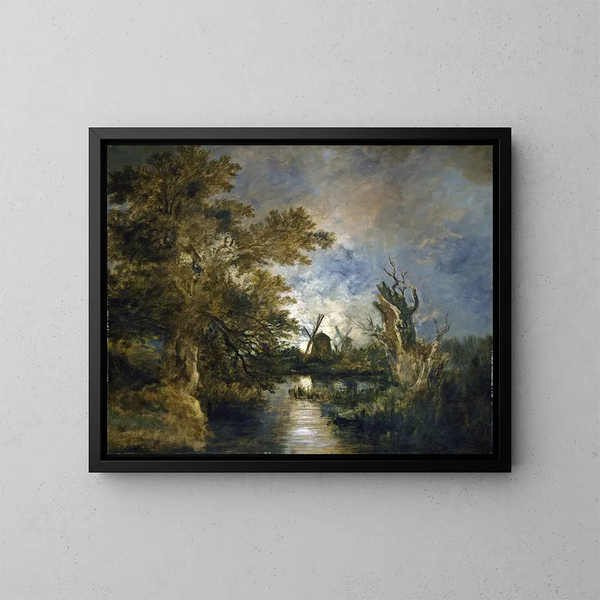 Luce della luna sul Yare - John Crome — quadro incorniciato alla parete