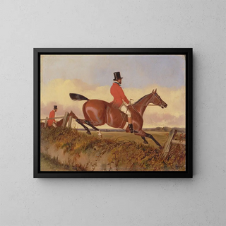 John Dalby - Foxhunting Clearing a Bank.webp