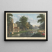 Vista della parte posteriore della Cassina, parte del fiume Serpentine terminata con la cascata nel giardino del conte di Burlington a Chiswick - John Donowell — quadro incorniciato alla parete
