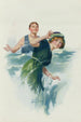 Giovane uomo che spruzza una giovane donna con acqua in spiaggia - John E Sutcliffe — vista dell’opera