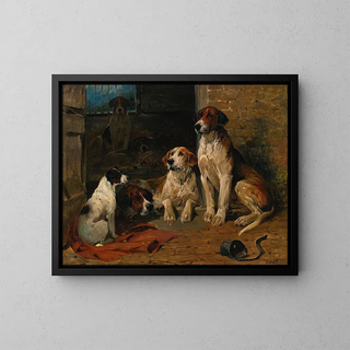 John Emms - Hounds By a Kennel.webp