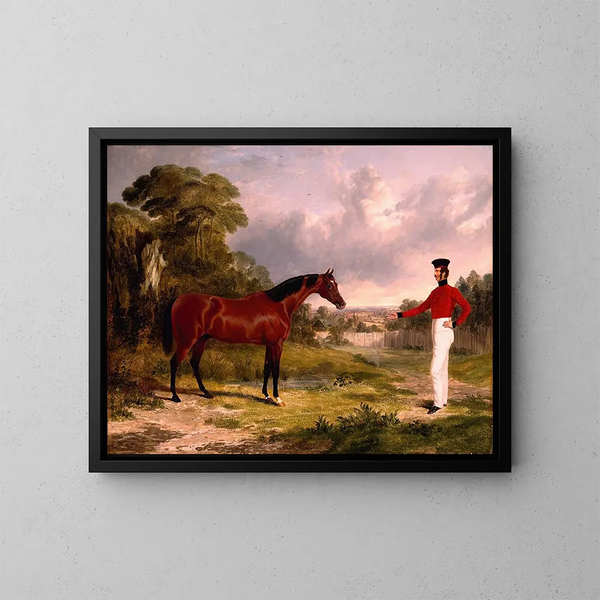 Un soldato con un cavallo di ufficiale - John Frederick Herring l'Ancien — quadro incorniciato alla parete