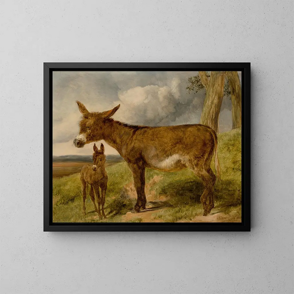 Asini - John Frederick Herring l'Ancien — quadro incorniciato alla parete