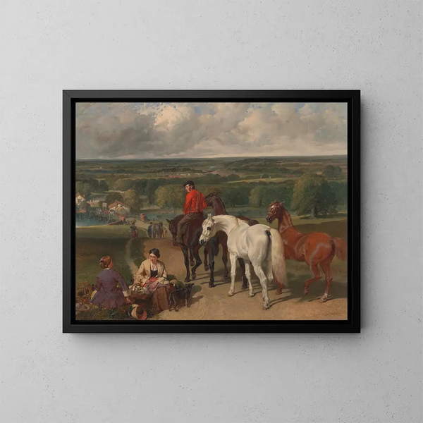 Esercizio dei cavalli reali - John Frederick Herring l'Ancien — quadro incorniciato alla parete