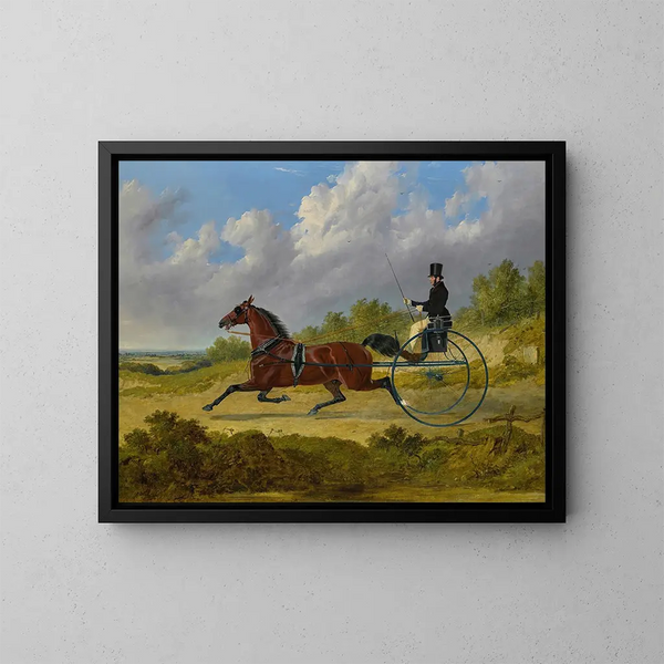 Il celebre trotteur: disegno di una corsa - John Frederick Herring l'Ancien — quadro incorniciato alla parete