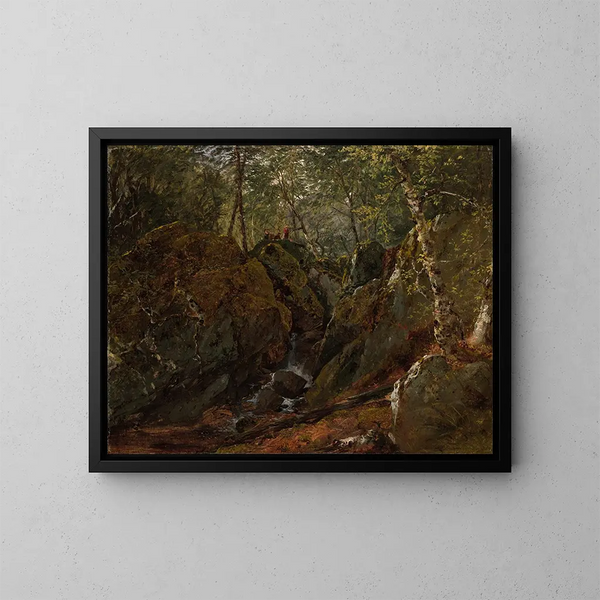 Cascata delle Catskills - John Frederick Kensett — quadro incorniciato alla parete