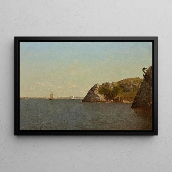 Newport, Rhode Island, Beacon Rock - John Frederick Kensett — quadro incorniciato alla parete
