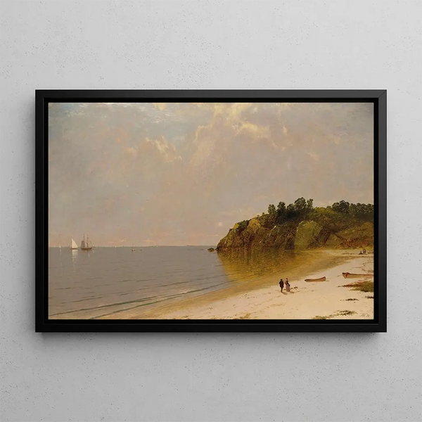 sulla costa - John Frederick Kensett — quadro incorniciato alla parete